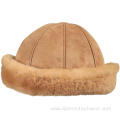 Warmly sheepskin wool hats genuine leather for women